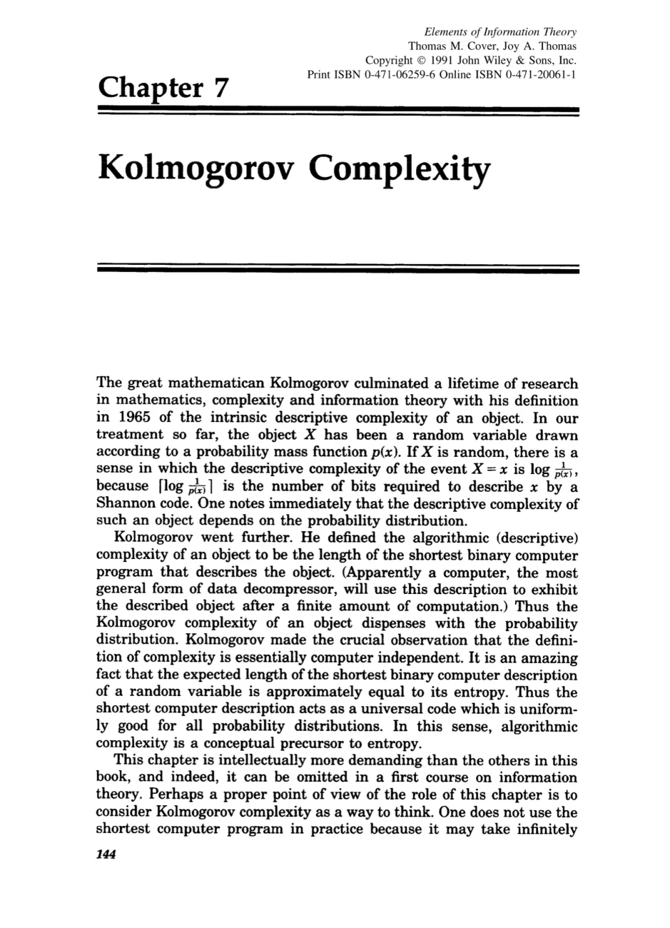Image 100: Kolmogorov Complexity